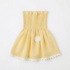 Blusa amarilla con ondulina blanca