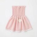 Blusa rosa pastel con ondulina blanca