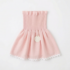 Blusa rosa pastel con ondulina blanca