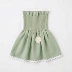 Blusa verde salvia con ondulina blanca