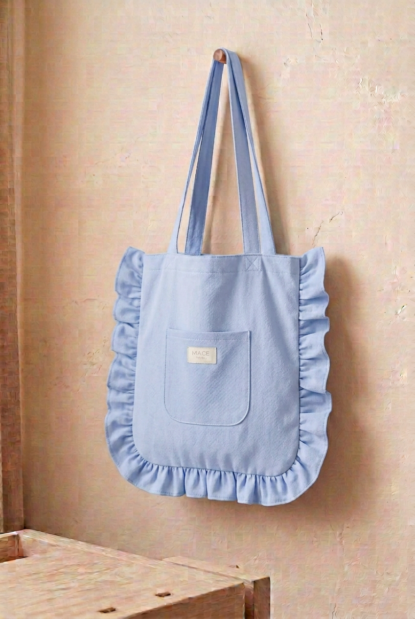 Tote de jacquard azul claro