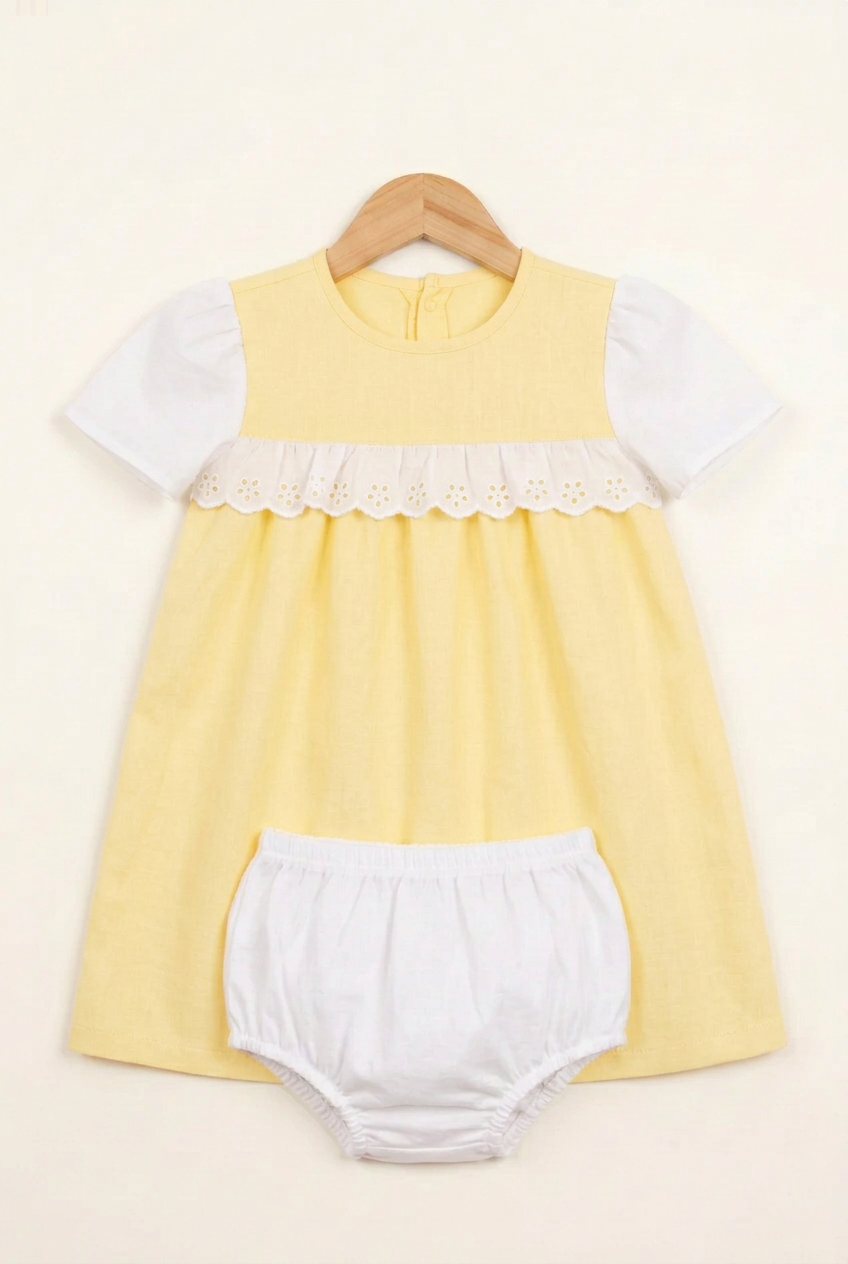 Vestido amarillo pastel